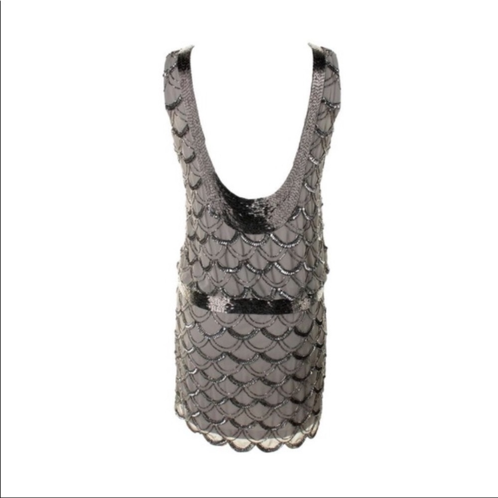 Adrianna Papell beaded scalloped sleeveless cocktail dress - Picture 9 of 13